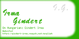 irma gindert business card